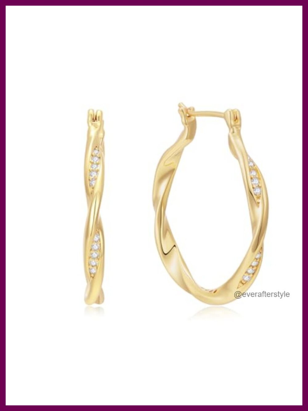 14K Gold Plated Thick Large Hoop Earrings Twisted Wave Huggie Women Chunky